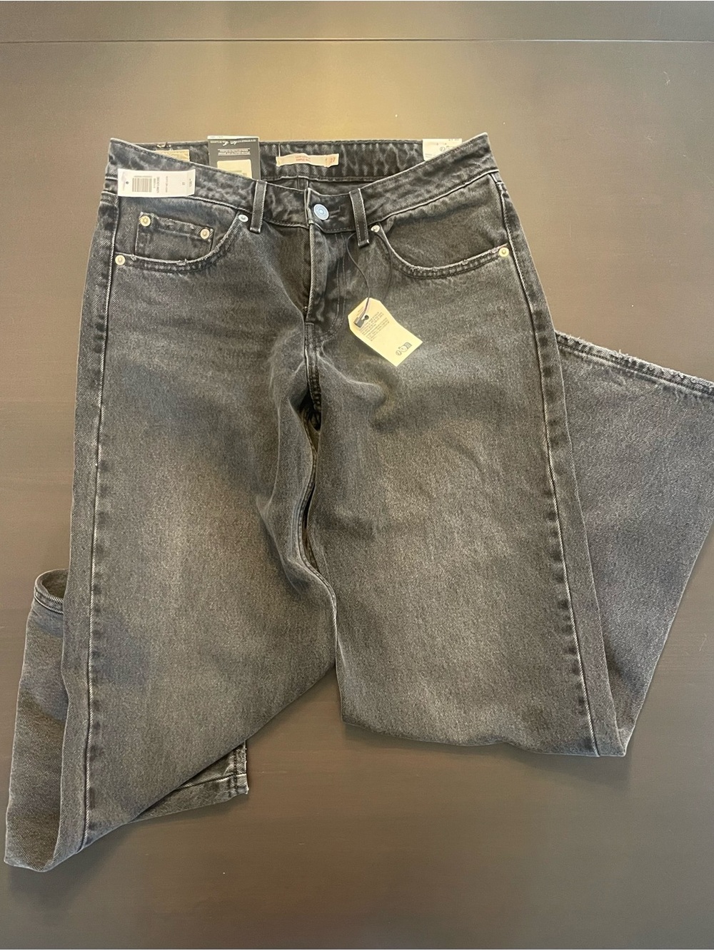 Levi's Women's Low Loose Straight Leg Jeans - Faded Black Denim